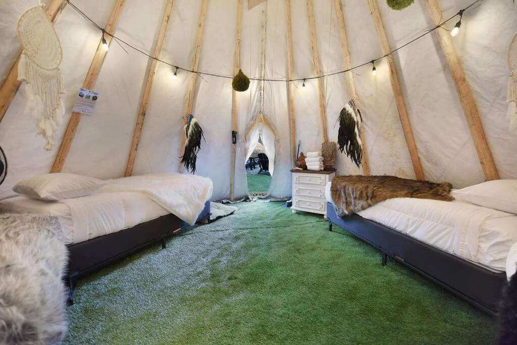 Enchanted Forest Cabin And Teepee! Lights & Laser Show! Private Hot Tub! Unique Stay! Sevierville Bagian luar foto